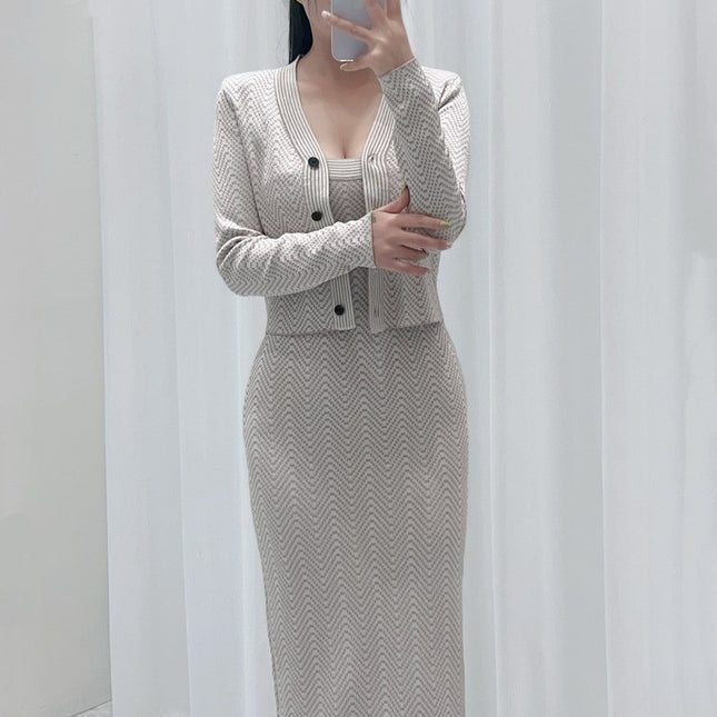 KNIT TOP AND STRAP DRESS SET 25250 STYLE 1