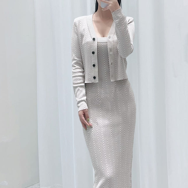 KNIT TOP AND STRAP DRESS SET 25250 STYLE 1