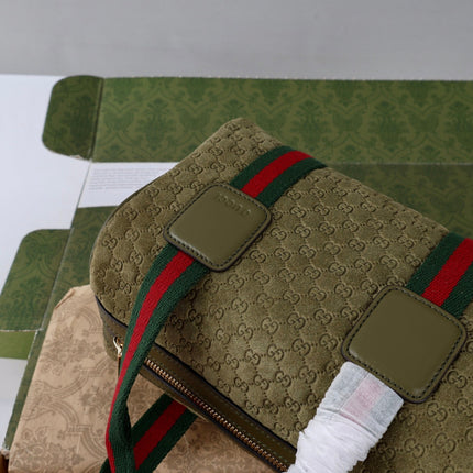 GUCCI 26S MINI BAULETTO BAG 20 IN GREEN SUEDE