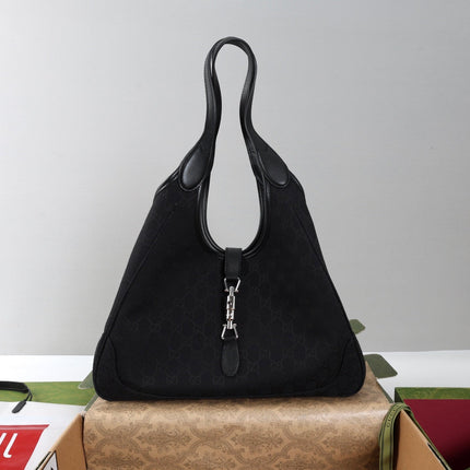 GUCCI 26S TOTE BAG 35 IN BLACK CANVAS