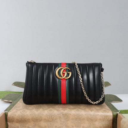 GUCCI 26S MINI SHOULDER BAG 26 IN BLACK CALFSKIN CHAIN STRAP GOLD