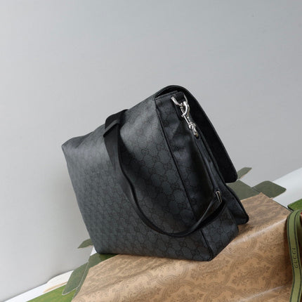GUCCI 26S CROSSBODY BAG 35 IN DARK GREY CANVAS