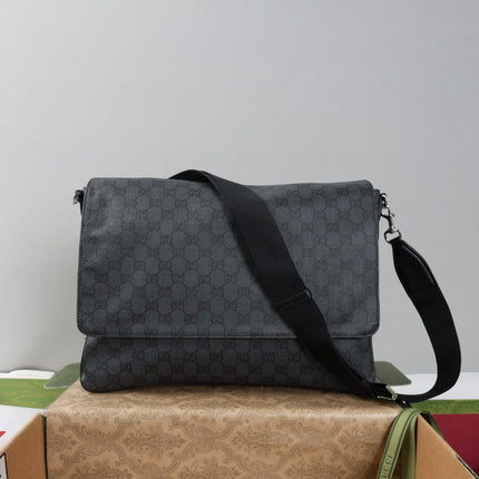 GUCCI 26S CROSSBODY BAG 35 IN DARK GREY CANVAS