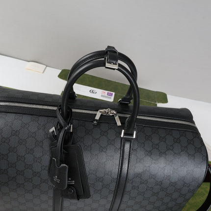 GUCCI 26S DUFFLE BAG 45 IN BLACK CANVAS