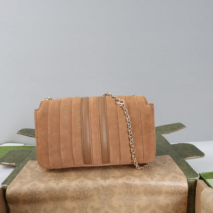 GUCCI 26S SHOULDER BAG 20 IN LIGHT BROWN SUEDE