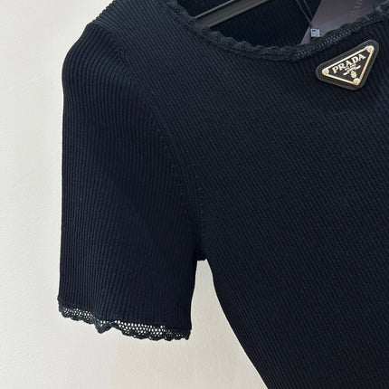 PRADA 26S SHORT-SLEEVE KNIT TOP 973