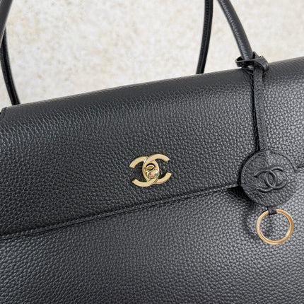 CHANEL 26S TOTE BAG 44 IN BLACK LAMBSKIN GRAINED