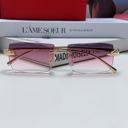 PANTHÈRE RIMLESS RECTANGULAR FRAME SUNGLASSES 543543 IN METAL
