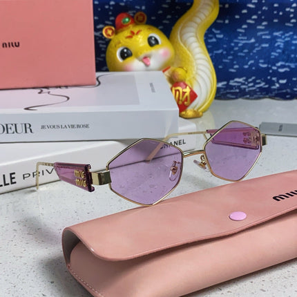 LOGO SUNGLASSES 560863 IN PURPLE CLEAR ACETATE GOLD METAL