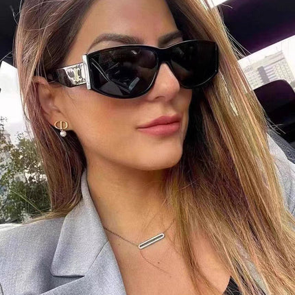 TRIOMPHE SUNGLASS 533220 IN BLACK ACETATE GOLD LOGO