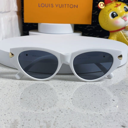 CAT EYE SUNGLASSES 576885 IN WHITE AND GOLD ACETATE