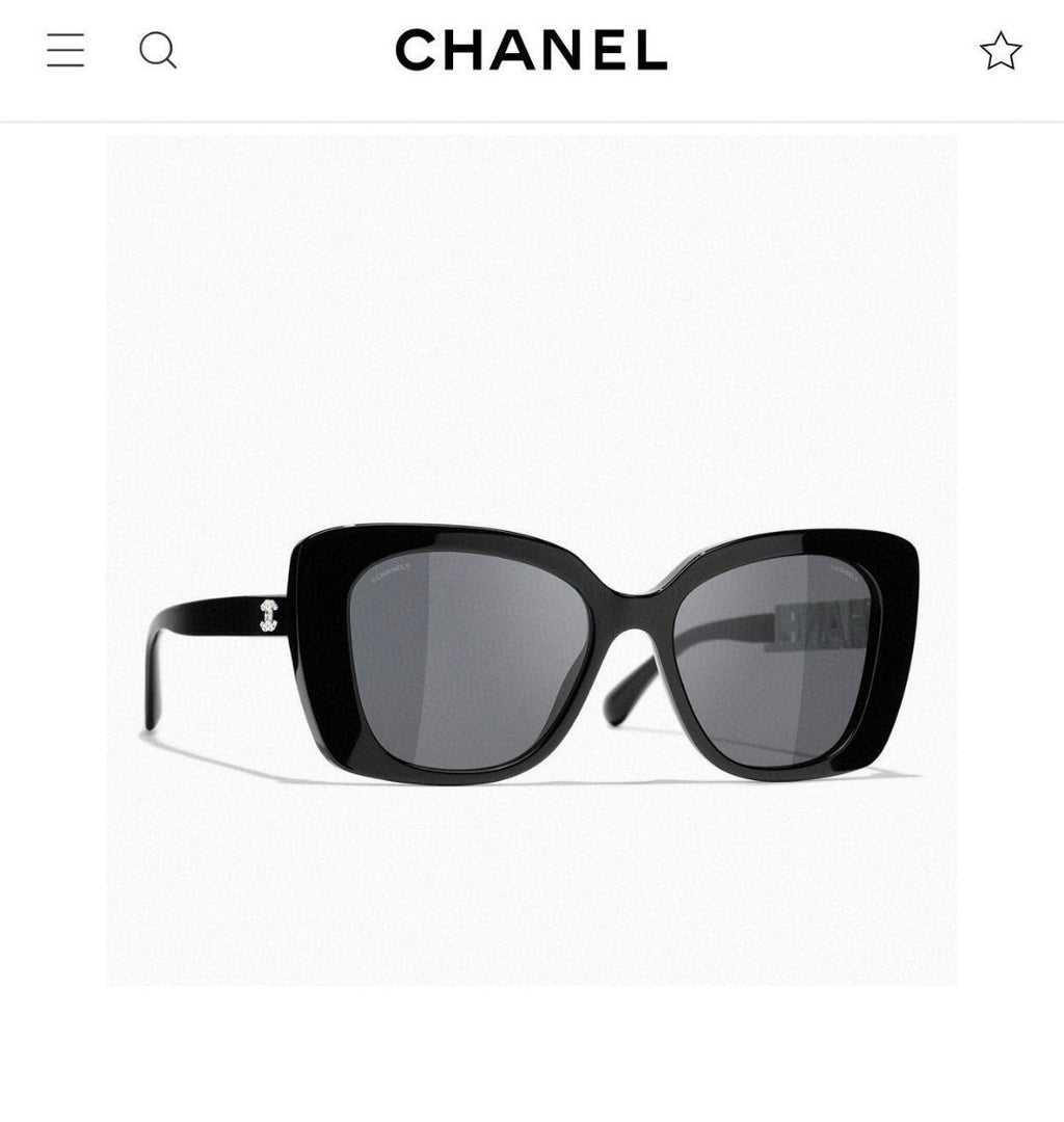BUTTERFLY SUNGLASSES 641815 IN BLACK ACETATE WHITE METAL LOGO