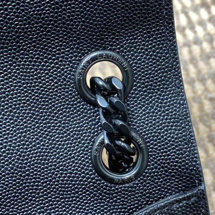 ENVELOPE CHAIN BAG 24 IN BLACK CALFSKIN