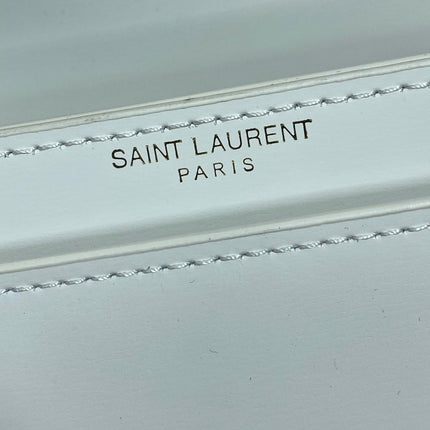VOLTAIRE HALF-MOON SHOULDER BAG 24 IN WHITE CALFSKIN GOLD METALLIC