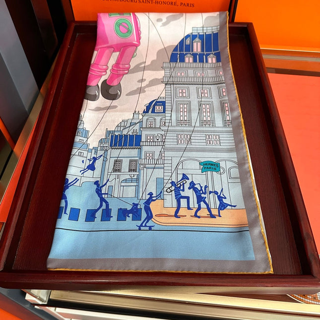 HERMES 26S PRINTED SQUARE SCARF 90 IN SILK 307340
