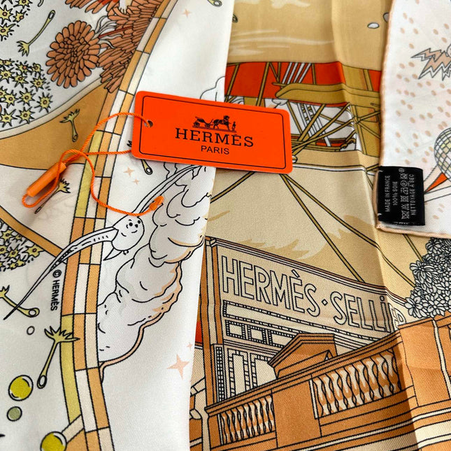 HERMES 26S PRINTED SQUARE SCARF 90 IN SILK 312025