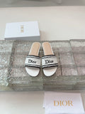 DIOR 26S WOVEN-STRAP SANDALS IN WHITE CALFSKIN