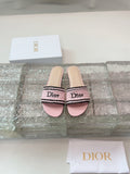 DIOR 26S WOVEN-STRAP SANDALS IN LIGHT PINK CALFSKIN