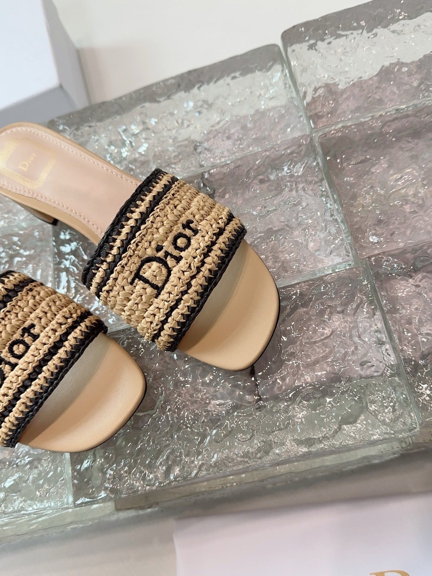DIOR 26S WOVEN-STRAP HIGH-HEEL SANDALS IN BEIGE CALFSKIN