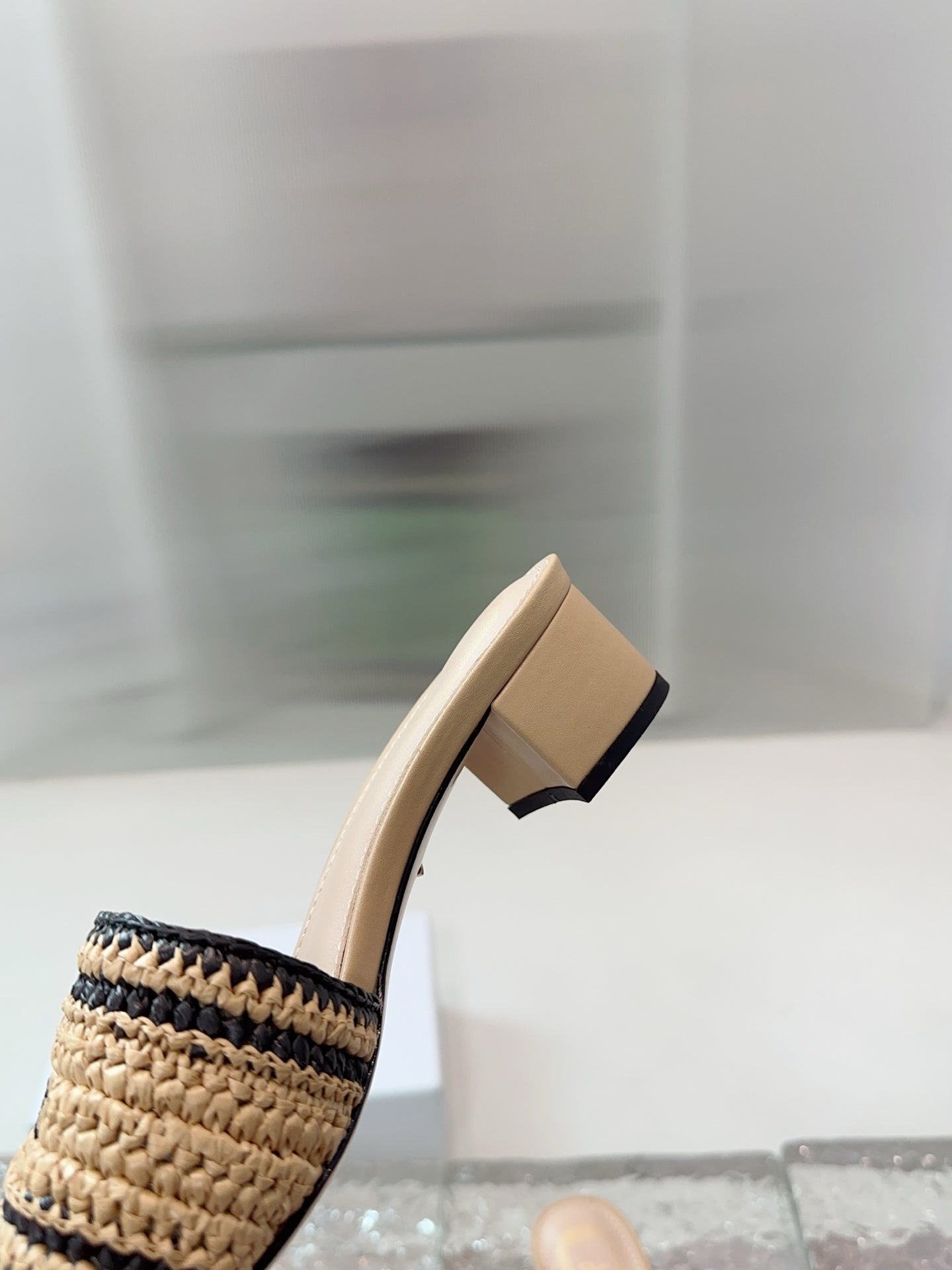 DIOR 26S WOVEN-STRAP HIGH-HEEL SANDALS IN BEIGE CALFSKIN