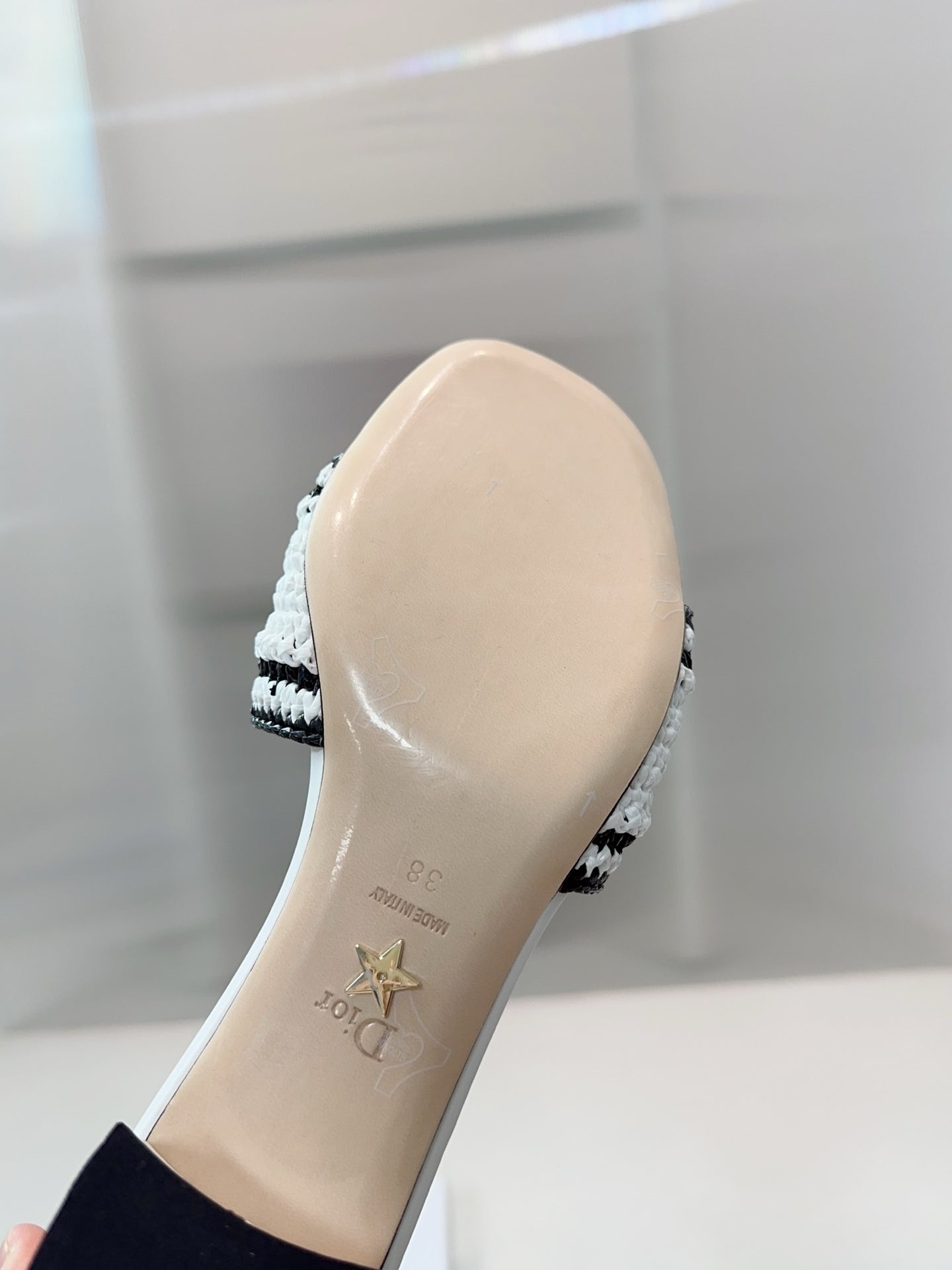 DIOR 26S WOVEN-STRAP HIGH-HEEL SANDALS IN WHITE CALFSKIN