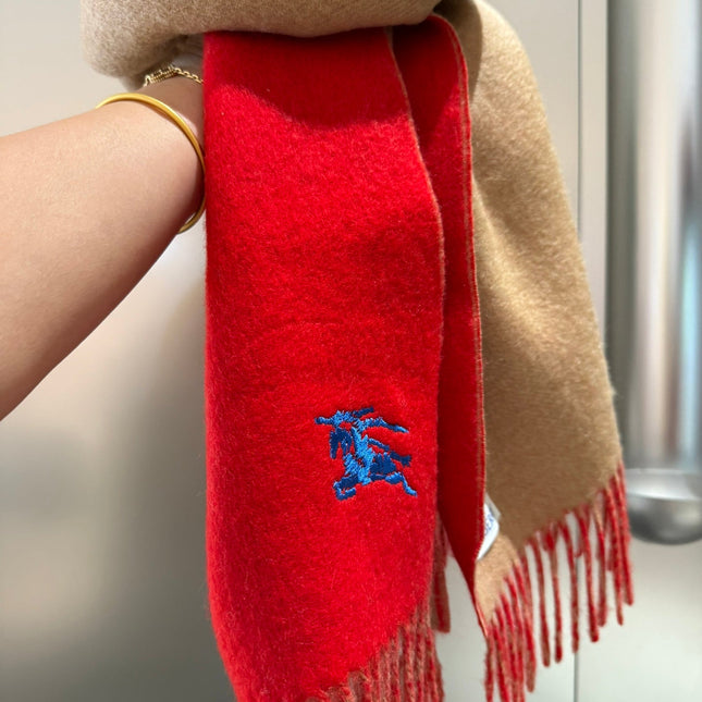 REVERSIBLE SCARF 180 CM IN RED CASHMERE 407413
