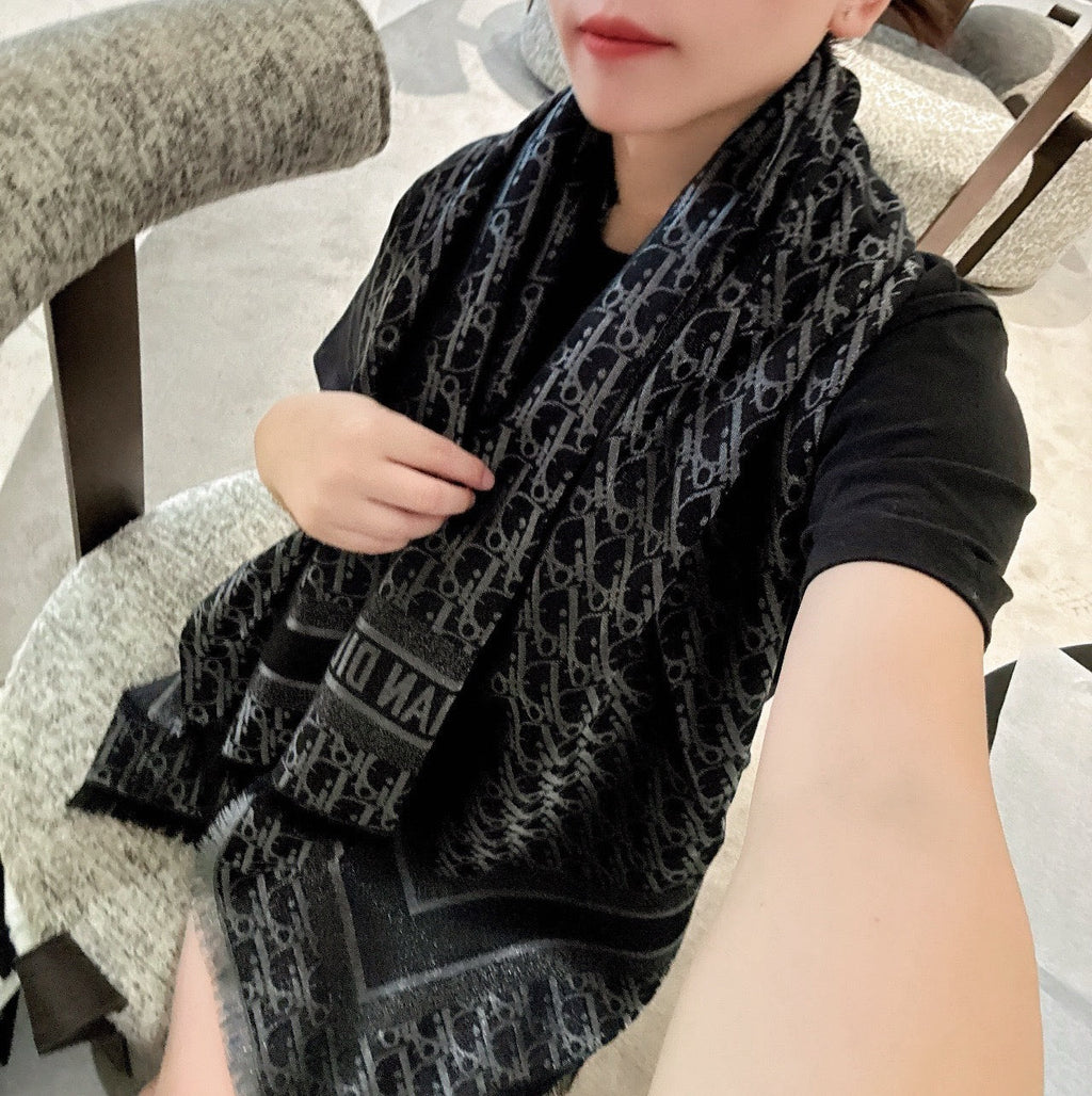 DIOR 26S SCARF 140CM IN SILK & CASHMERE 262319