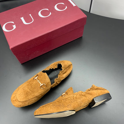 GUCCI 26S LOAFERS IN BROWN SUEDE