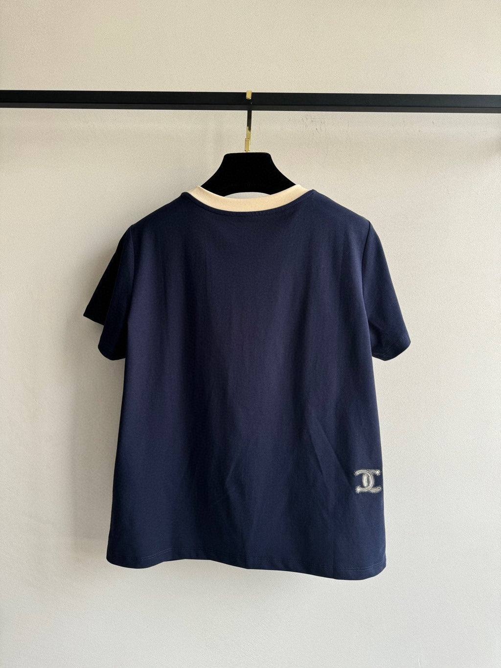 CC Round neck T-shirt Navy Blue Cotton