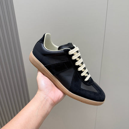 MM SNEAKER IN BLACK SUEDE PATCHWORK CALFSKIN