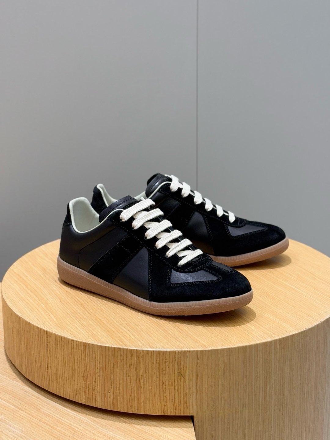 MM SNEAKER IN BLACK SUEDE PATCHWORK CALFSKIN