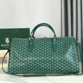BOSTON 50 BAG IN GREEN GOYARDINE CANVAS AND CALFSKIN TRIM