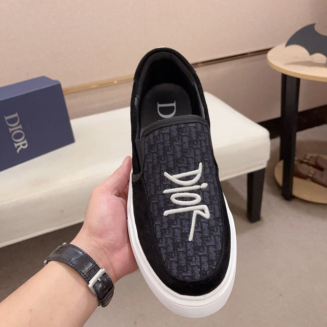 CD B23 SLIP ON BLACK SUEDE AND JACQUARD