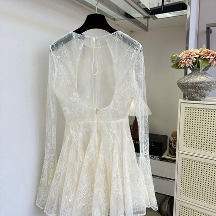 VALENTINO 26S LONG SLEEVE LACE MINI DRESS 205
