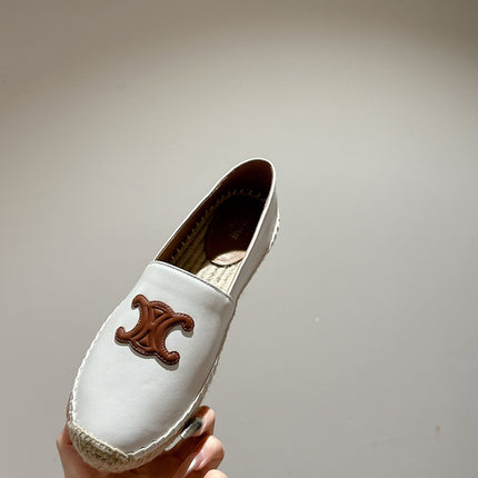 ESPADRILLES WHITE LAMBSKIN BROWN TRIOMPHE