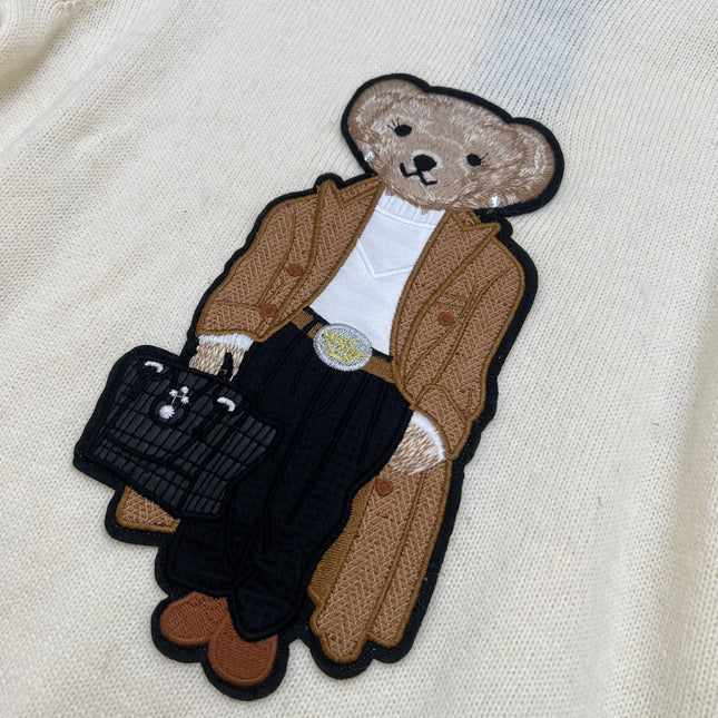 RALPH LAUREN 25S EMBROIDERED BEAR KNITTED SWEATER 253