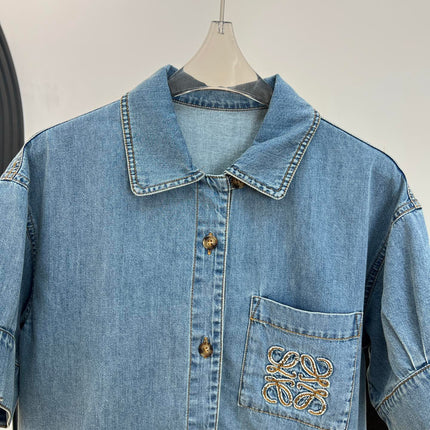 LOEWE 26S SHORT-SLEEVE DENIM SHIRT 562