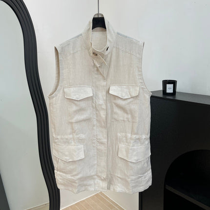 LORO PIANA 26S SLEEVELESS STAND-COLLAR VEST 899