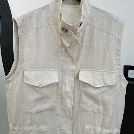 LORO PIANA 26S SLEEVELESS STAND-COLLAR VEST 899