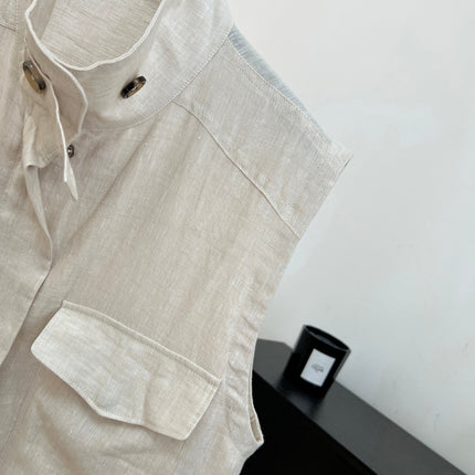 LORO PIANA 26S SLEEVELESS STAND-COLLAR VEST 899