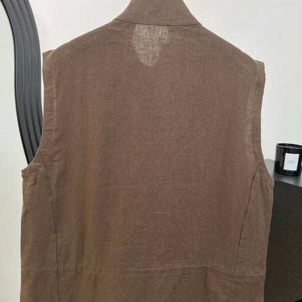 LORO PIANA 26S SLEEVELESS STAND-COLLAR VEST 898