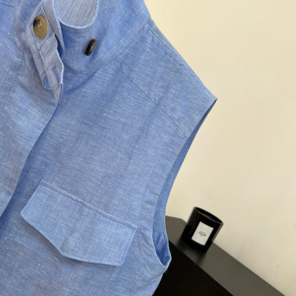 LORO PIANA 26S SLEEVELESS STAND-COLLAR VEST 897