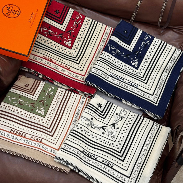 HERMES 25S SCARF 140 IN CASHMERE SILK 727316