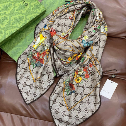 GUCCI 26S SCARF 140 IN CASHMERE AND SILK 250178