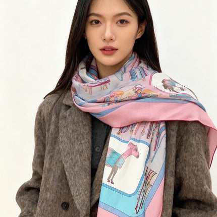 GUCCI 26S SCARF 135 IN CASHMERE AND SILK 314997