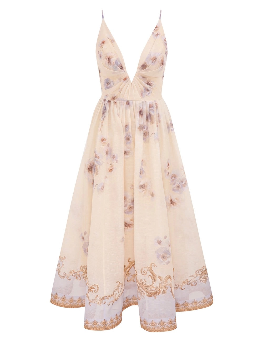 HERMES 25S V-NECK MIDI DRESS 110735