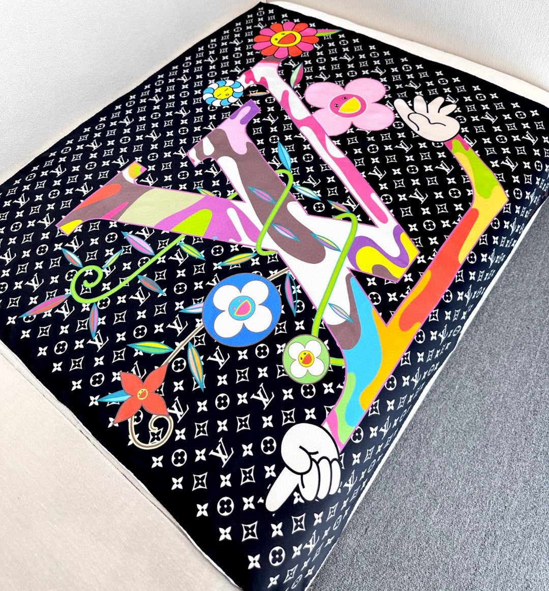LV SCARF 90 CM IN SILK 721521