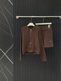 ALO KNIT CARDIGAN & SHORTS SET STYLE 34