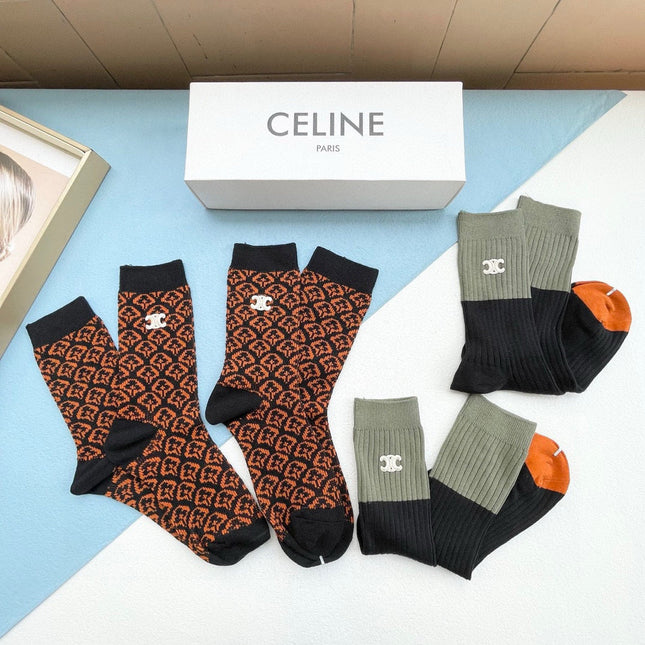 CELINE 26S CREW SOCKS 527749 (1 BOX)
