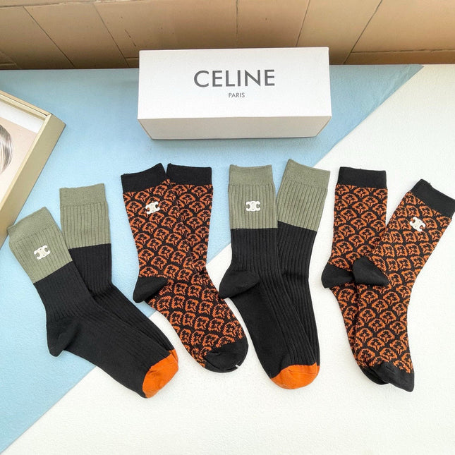 CELINE 26S CREW SOCKS 527749 (1 BOX)